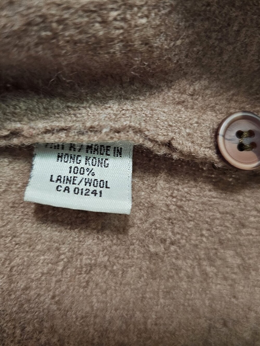 Vintage Simons Brown 100% Boiled Wool Jacket Blazer Size S Made In Hong Kong - Picture 7 of 11